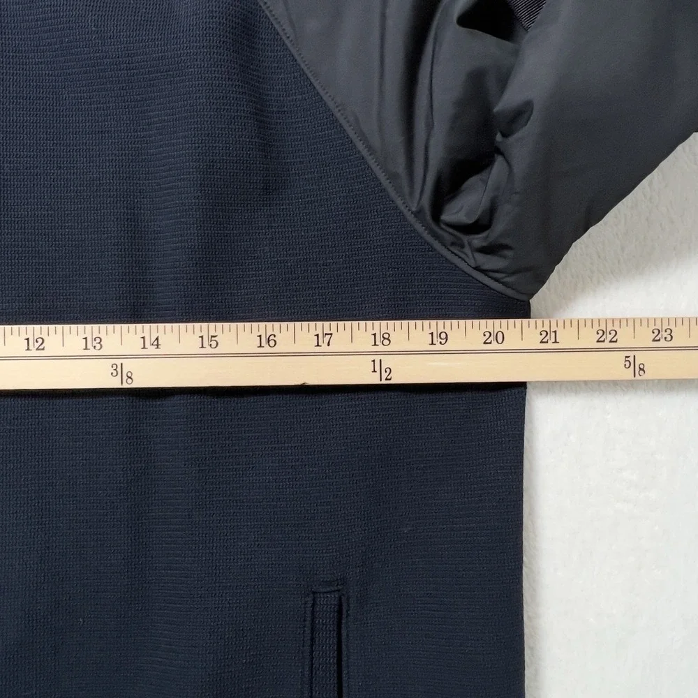 Club‎ Monaco Zip Up Bomber Jacket Mens Sz M Blue Black Colorblock Minimalist
